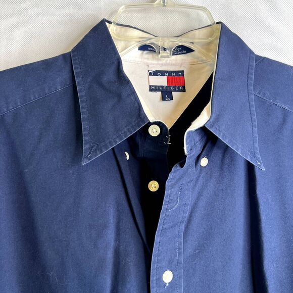 Tommy Hilfiger Cotton Long Sleeve Button Up Oxford Shirt Size Large - Picture 3 of 8